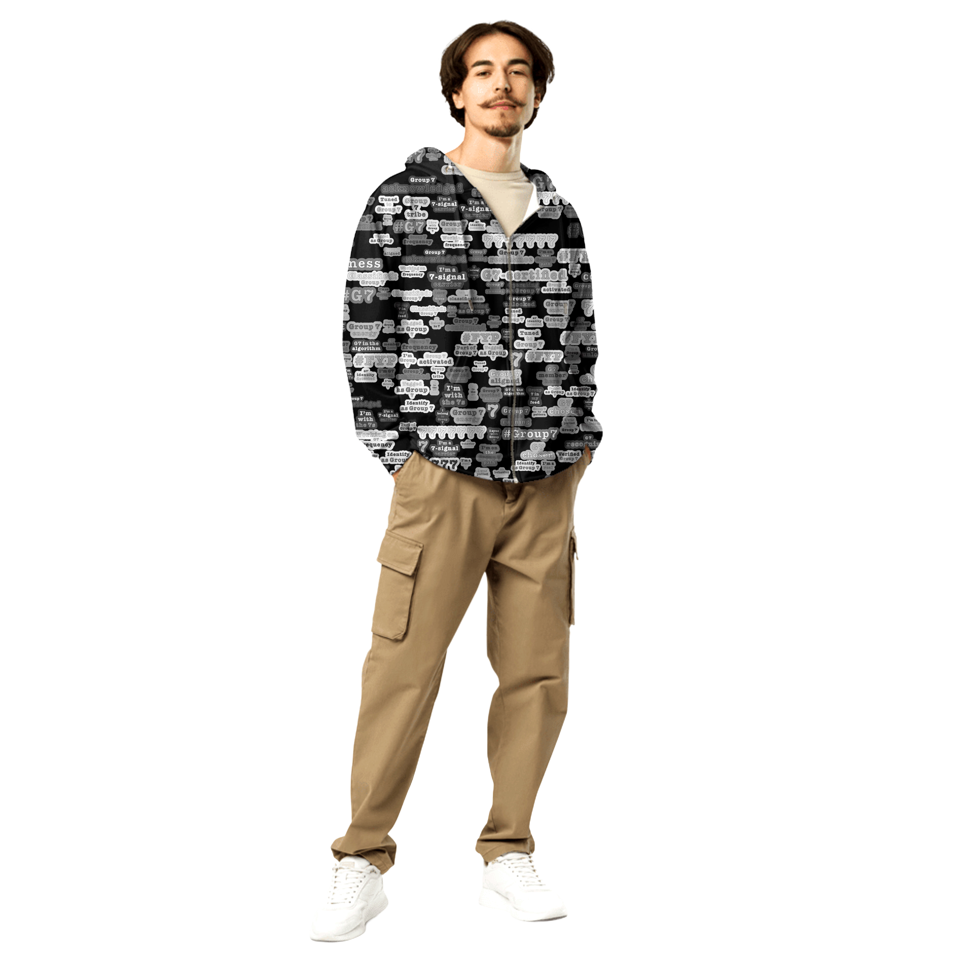 G7 Zip Hoodie — Black & White